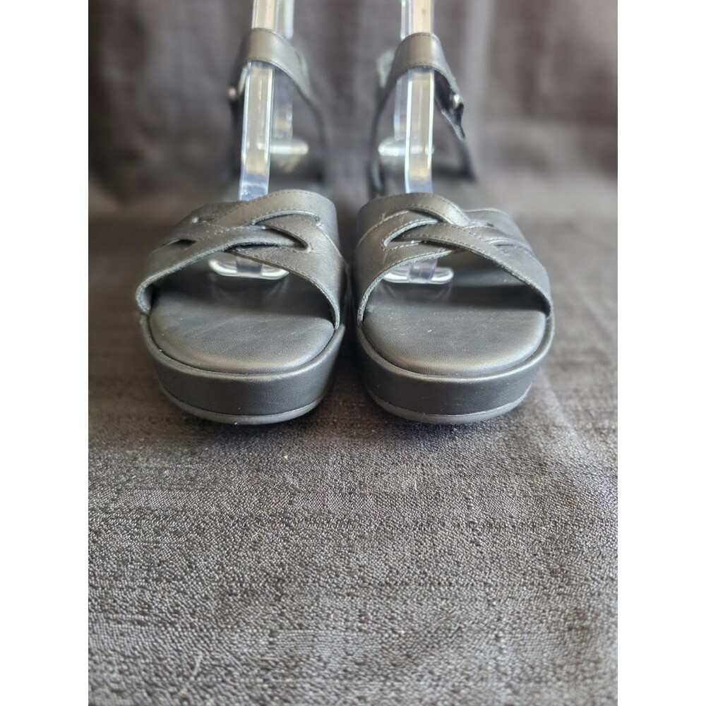 Women's Rockport Amira Wedge Sandal Black Leather Size 11M - Picture 3 of 10
